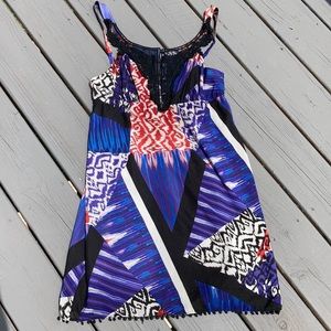 Guess jeans geometric patch slip dress